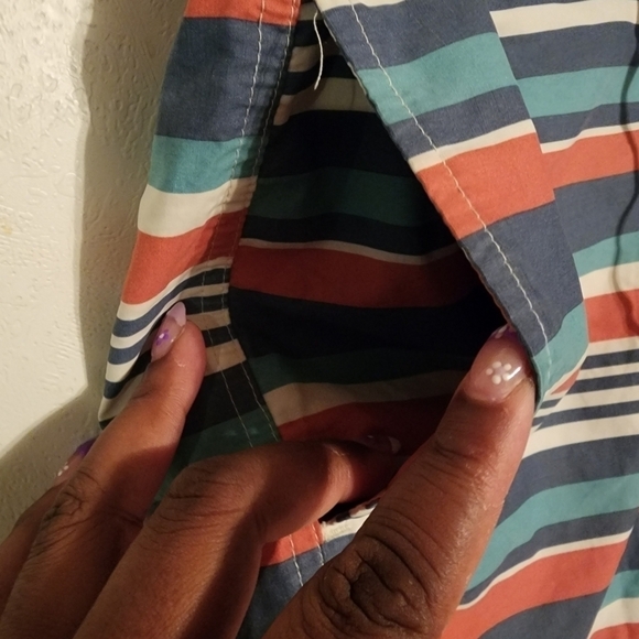 L.L. Bean Swim Trunks 8.5" Shorts Mesh Lined Striped Size M - Picture 5 of 11